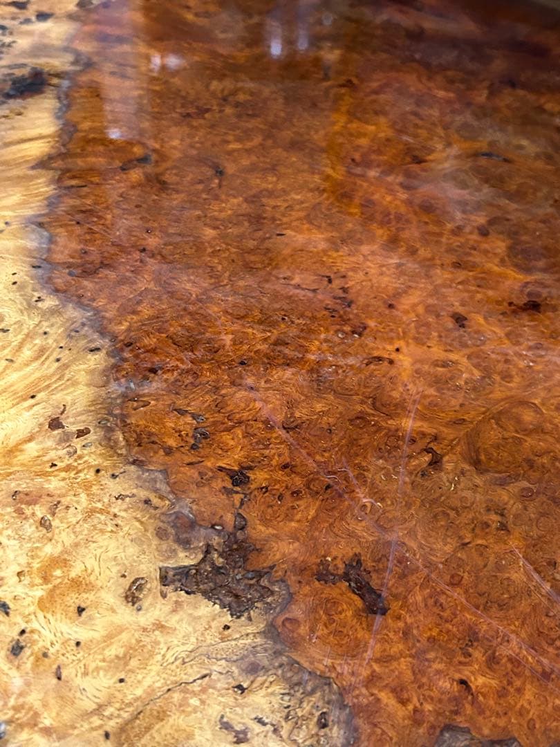 花梨 玉杢 敷板 天然木 花台 香炉台 瘤杢 琥珀 唐木 テーブル