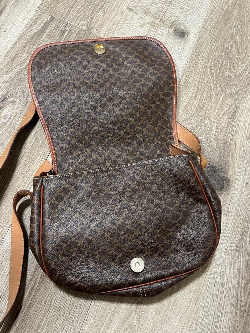 タ*マ様 CELINE セリーヌ マカダム フラップ ショルダーバッグ ブラウン