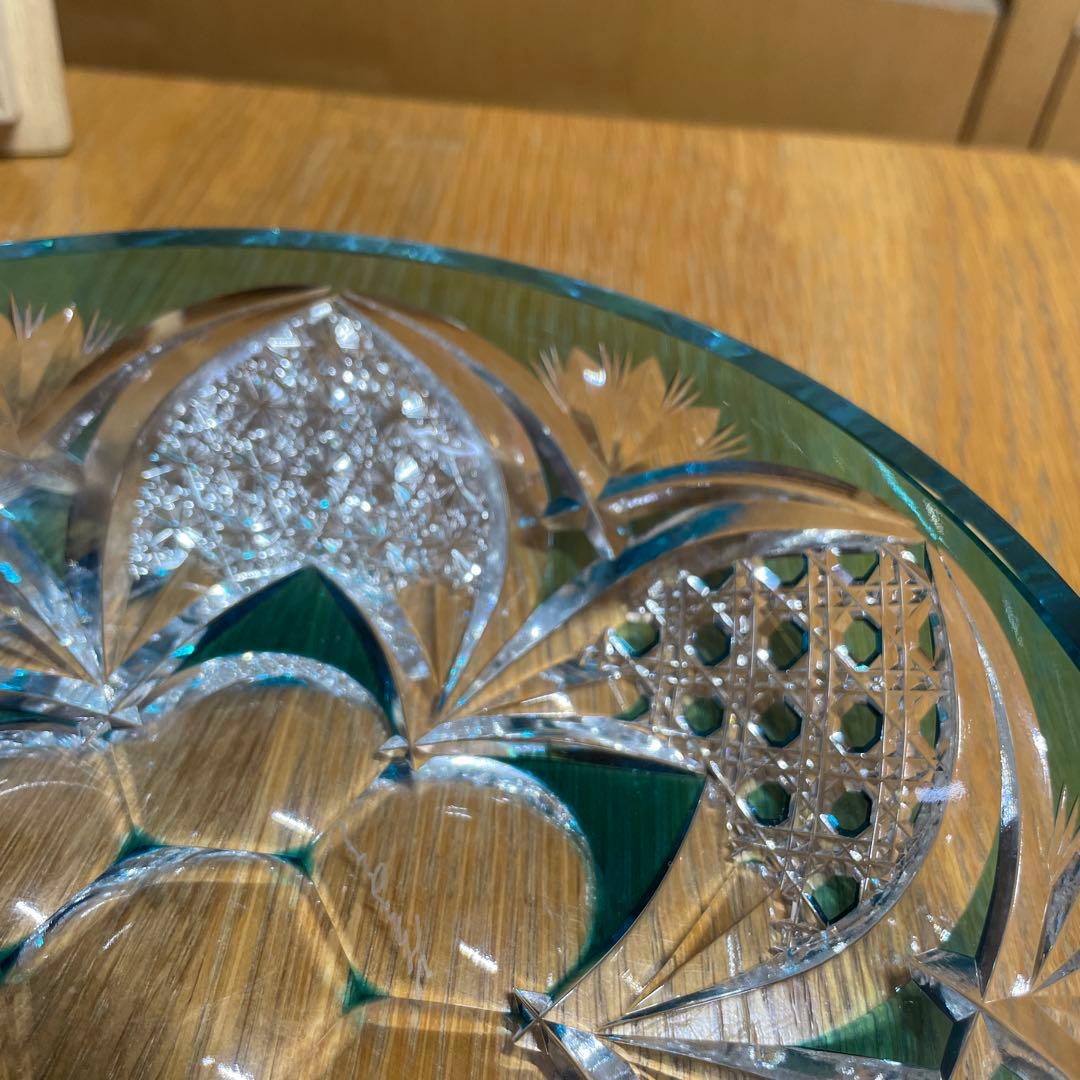 黒木国昭　綾切子　中皿　共箱