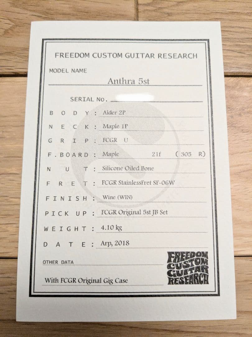 ベース FREEDOM CUSTOM GUITAR RESEARCH Anthra5st