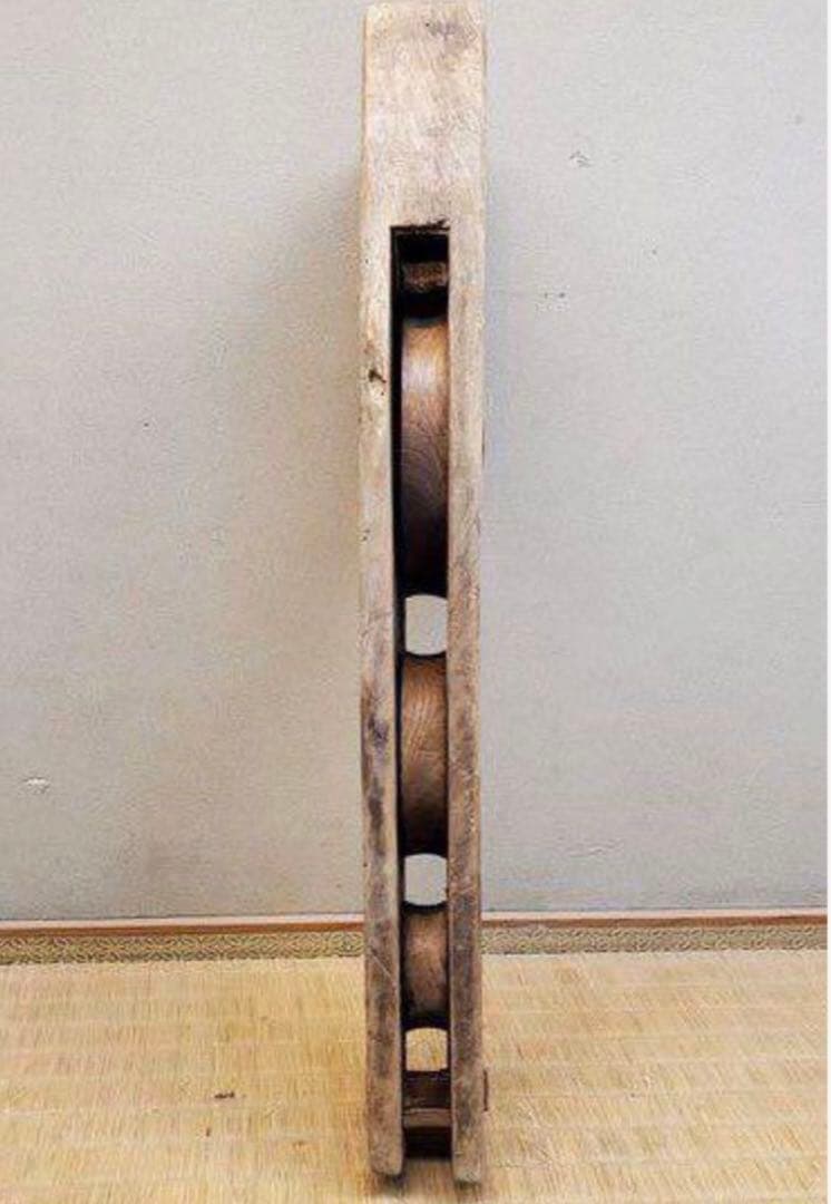 （No71）古民具　三連滑車　明治19年島根県石見