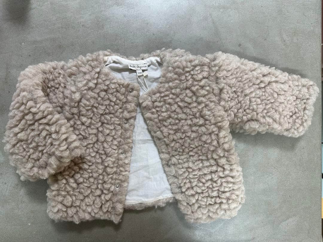 新品　bebe-organic ボアコート　白　Lane Baby Coat