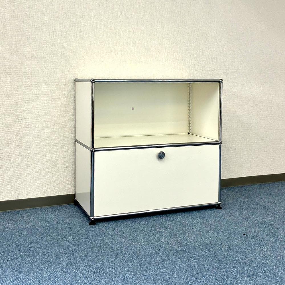 中古 USMハラー｜キャビネット サイドボード 1列2段 ピュアホワイト