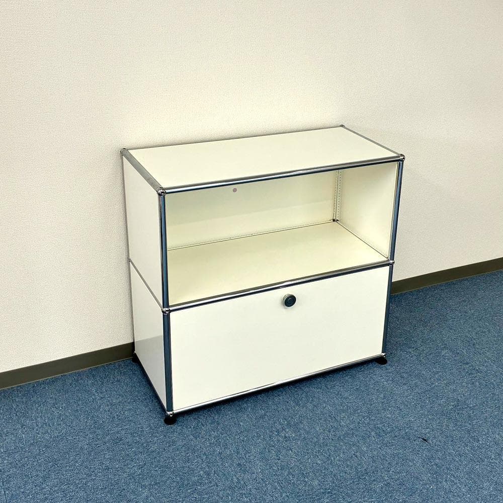 中古 USMハラー｜キャビネット サイドボード 1列2段 ピュアホワイト
