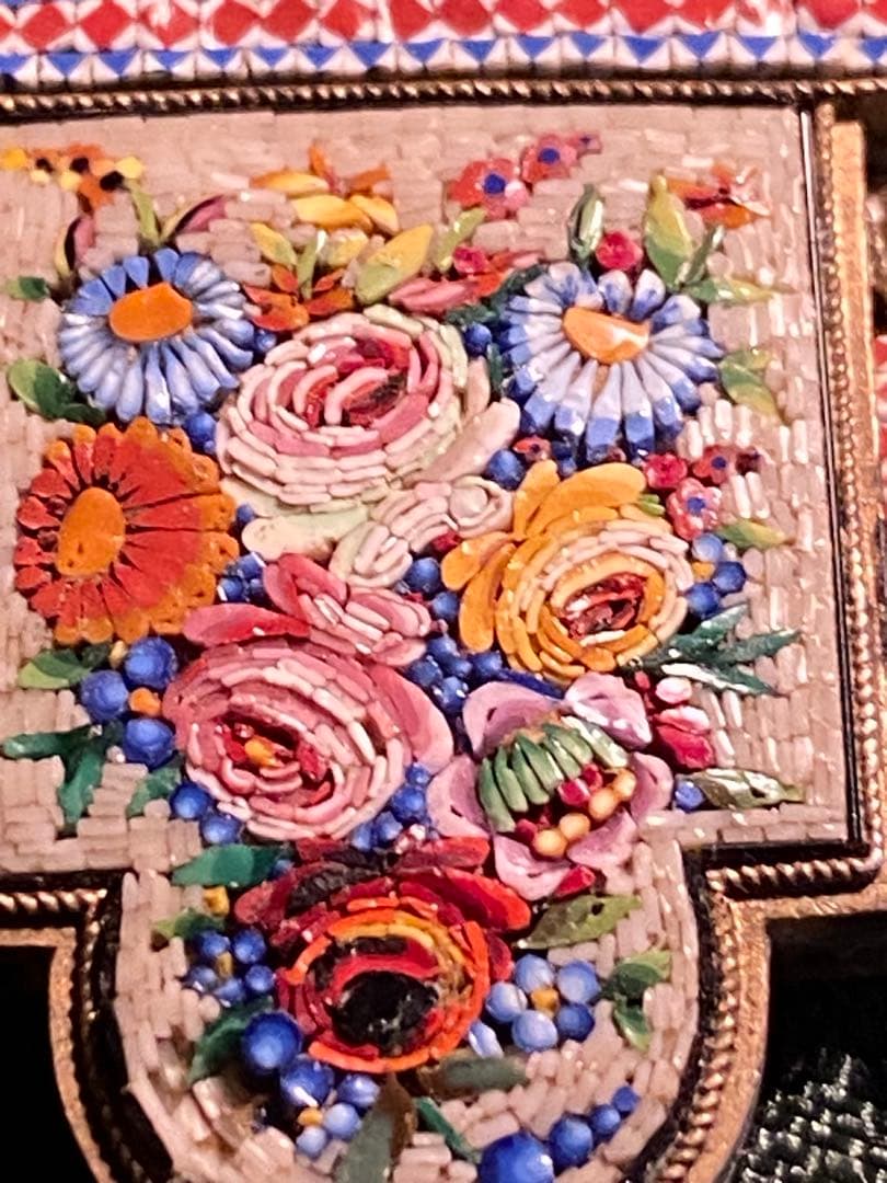 イタリア製、ヴィンテージ、マイクロモザイクペンダント