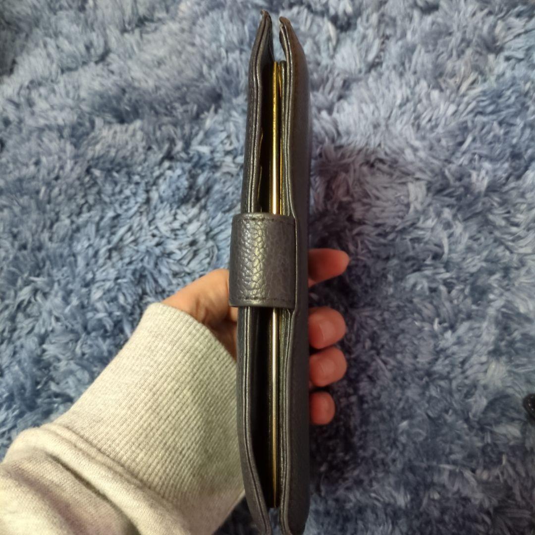 年末セール中❤正規品CHANEL 二つ折り財布 ダークグレー レザー