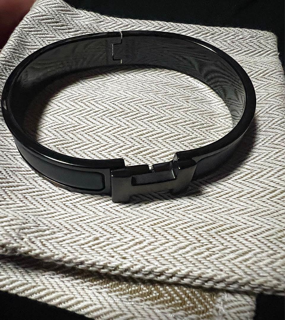 HERMES エルメス エナメルブレスレット クリックHH ソー・ブラック T4