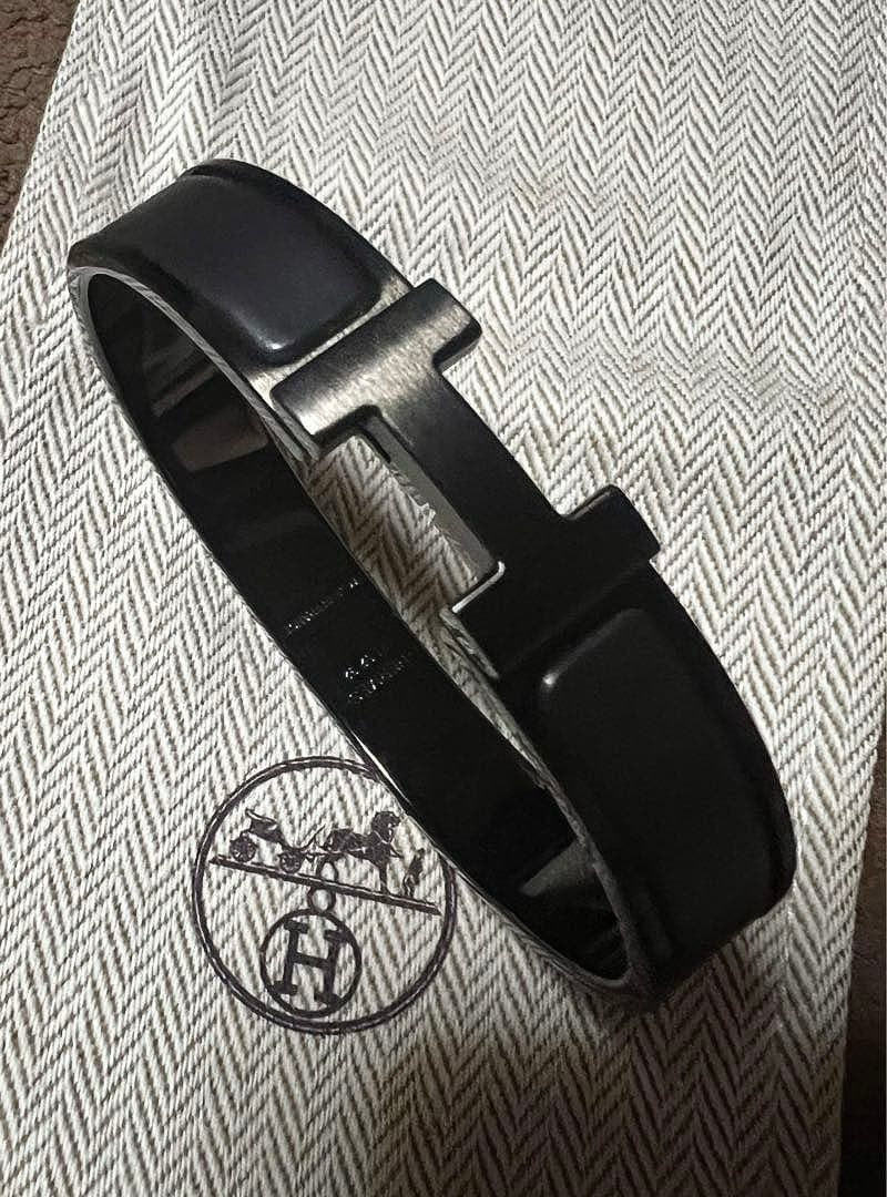 HERMES エルメス エナメルブレスレット クリックHH ソー・ブラック T4
