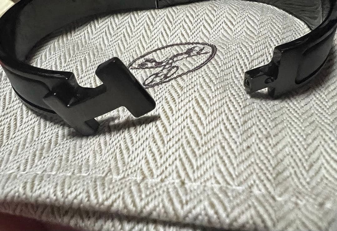 HERMES エルメス エナメルブレスレット クリックHH ソー・ブラック T4