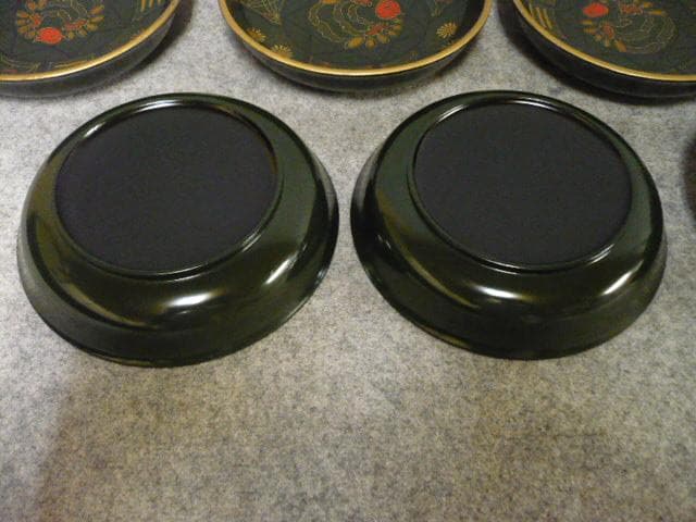 金縁 蒔絵 菊に小鳥 銘々皿 10枚 [B31532]