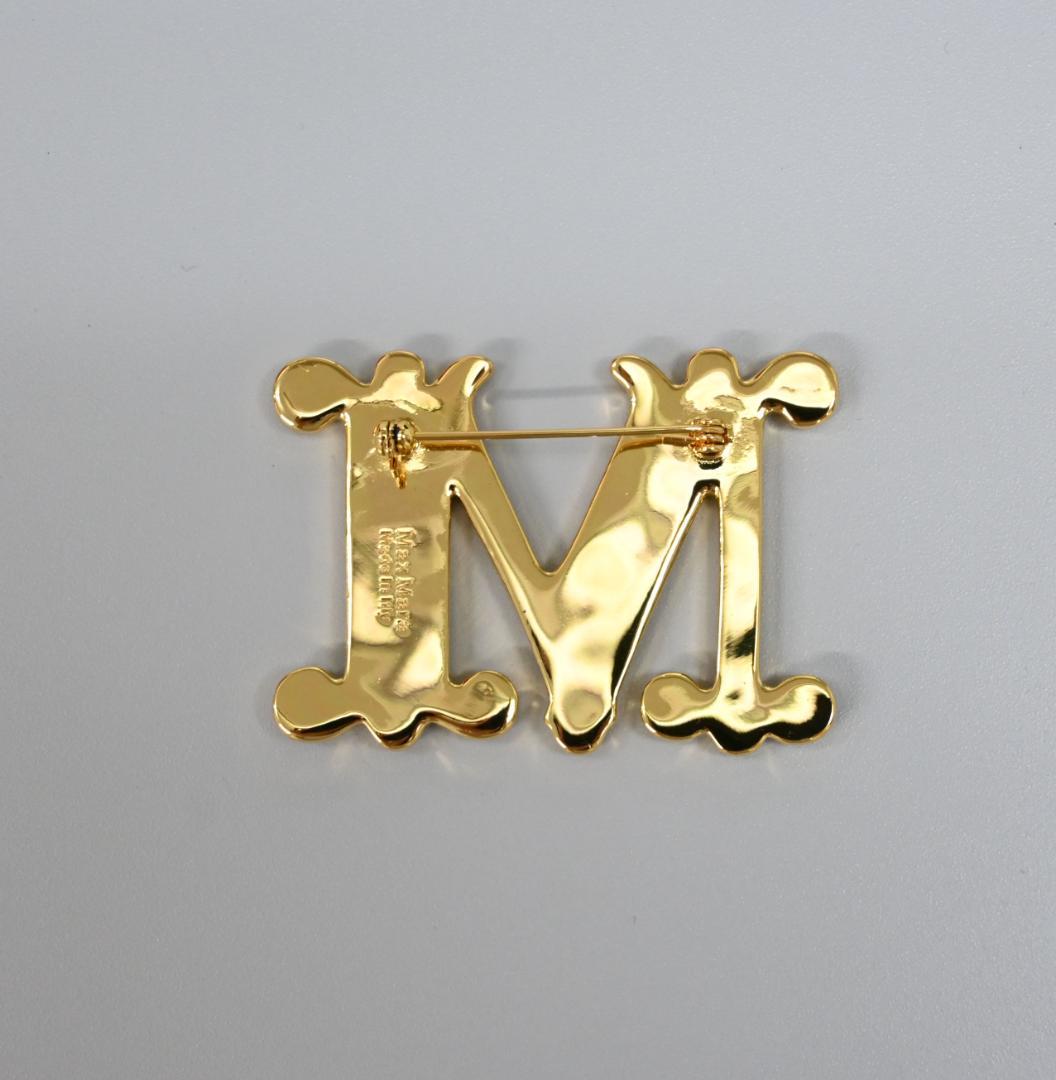 ■ 45617★年 マックスマーラ ブローチ ゴールド ラインストーン ビジュー