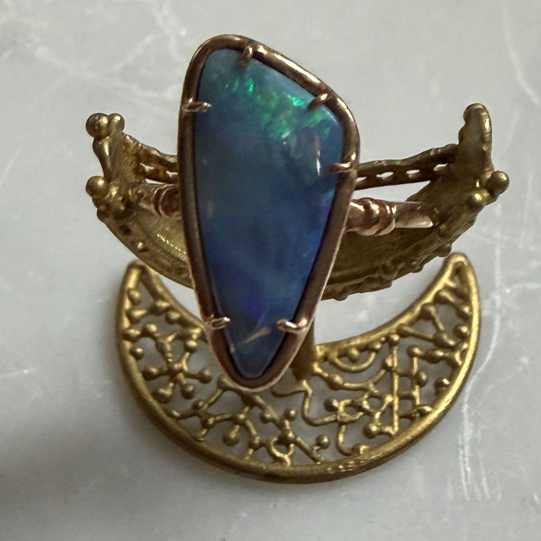 最終価格　tatsuo nagahata ボルダーオパール　リング　K10