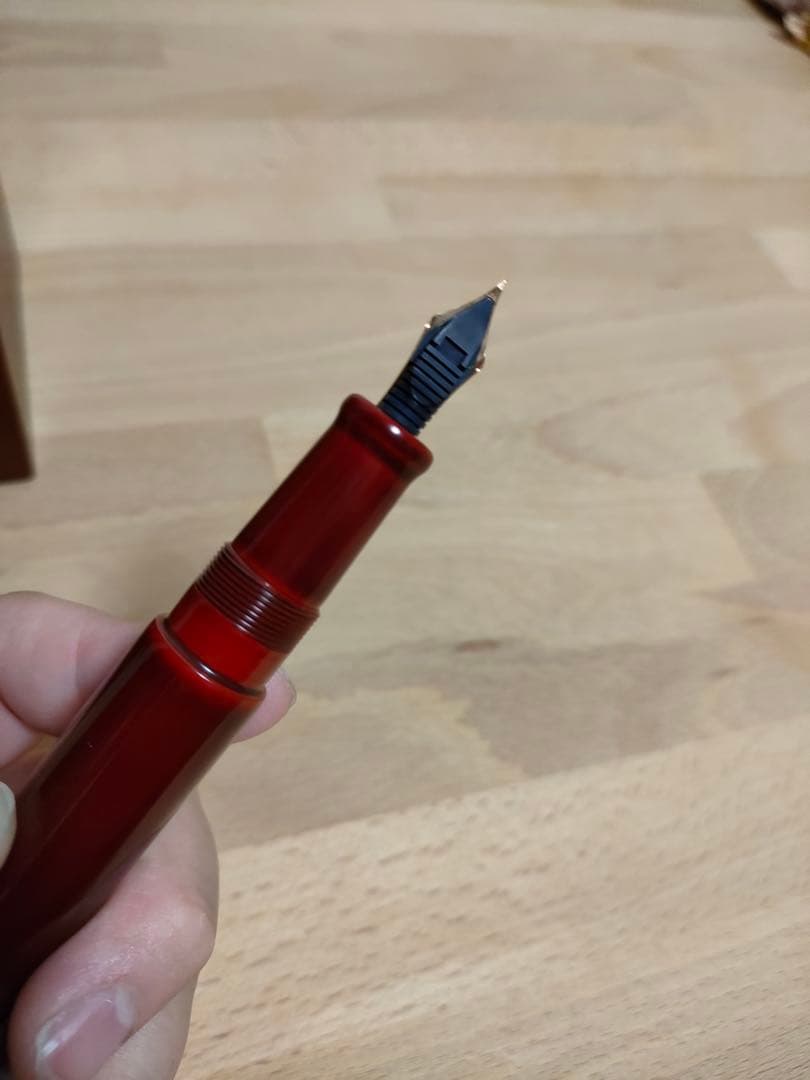 ★12月2日まで★中屋万年筆 赤溜 17mm