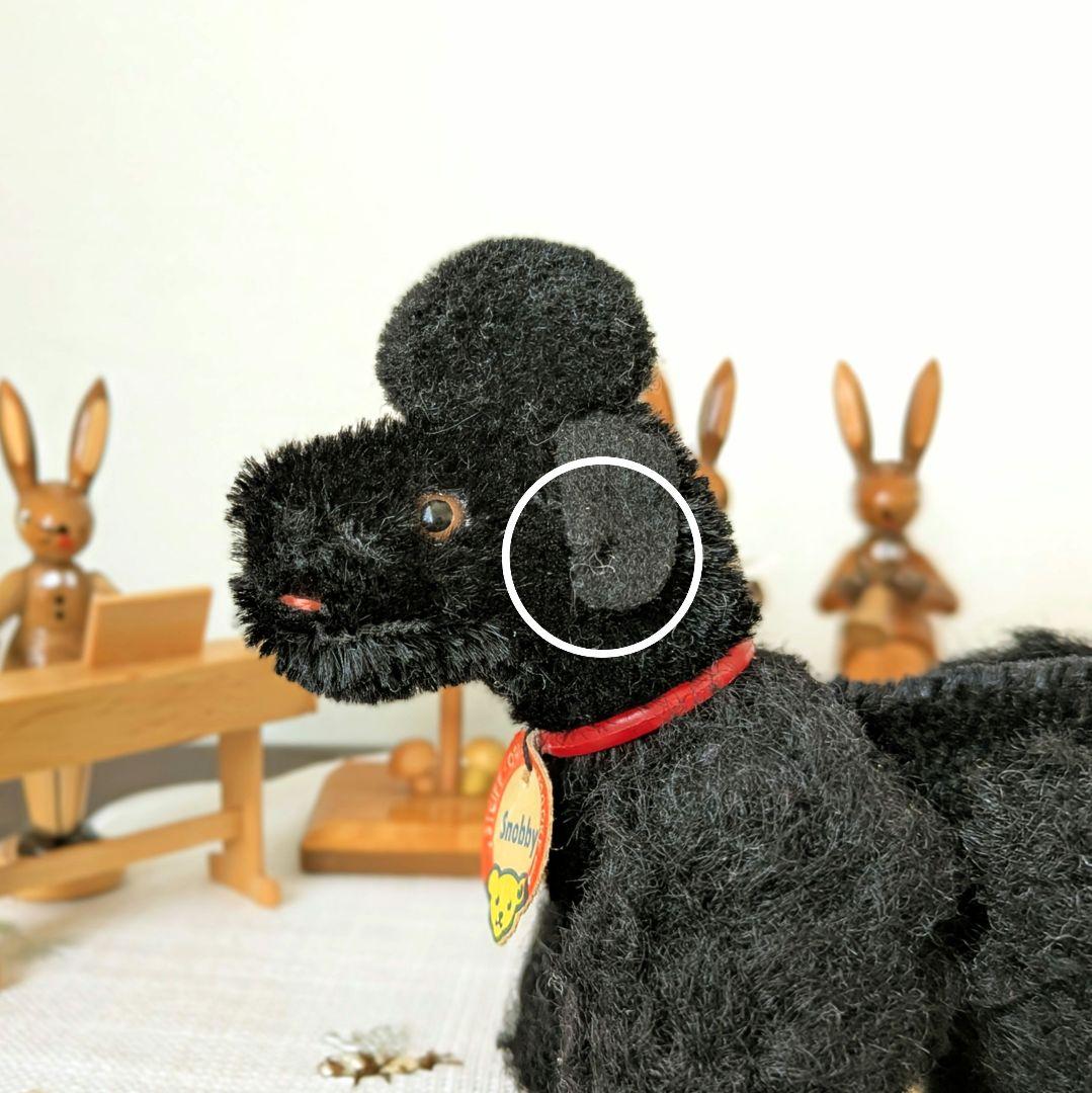 希少・最小サイズ　シュタイフ スノビー プードル 1950年代 ヴィンテージ 黒