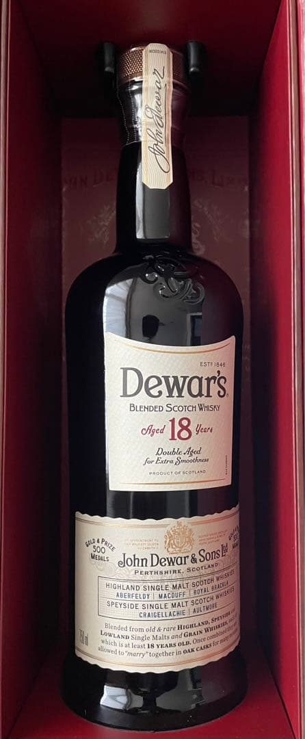 デュワーズ 18年 40度 箱付 750m