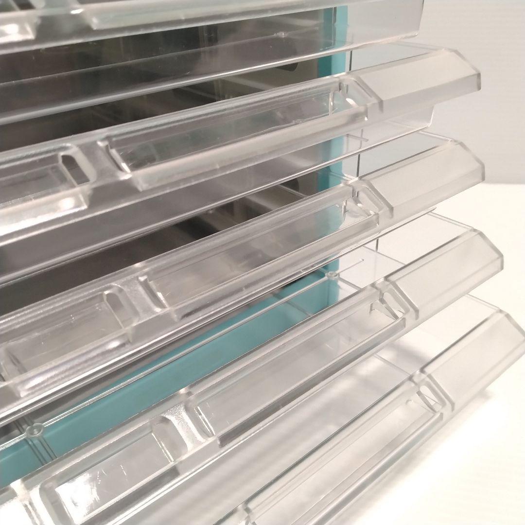 ナカバヤシ スチール レターラック 書類ケース 卓上 水色 昭和レトロ