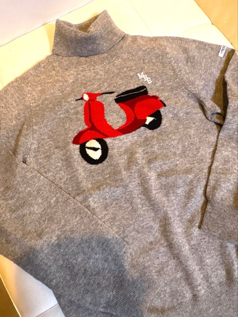 美品！カシミヤ　セーター　M グレー　極暖　マスターバニー　長袖 ニット　バイク