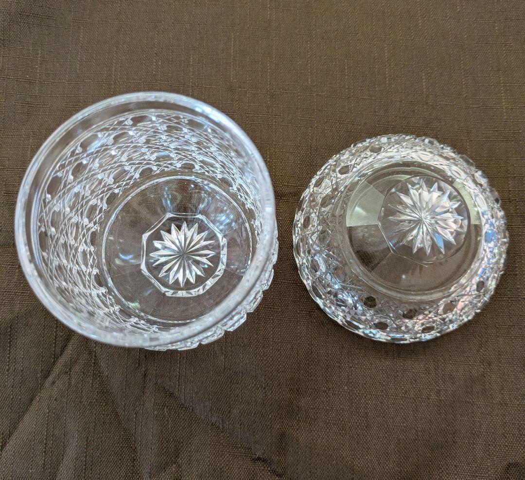 江戸切子　八角籠目　最高級　蓋付きグラス