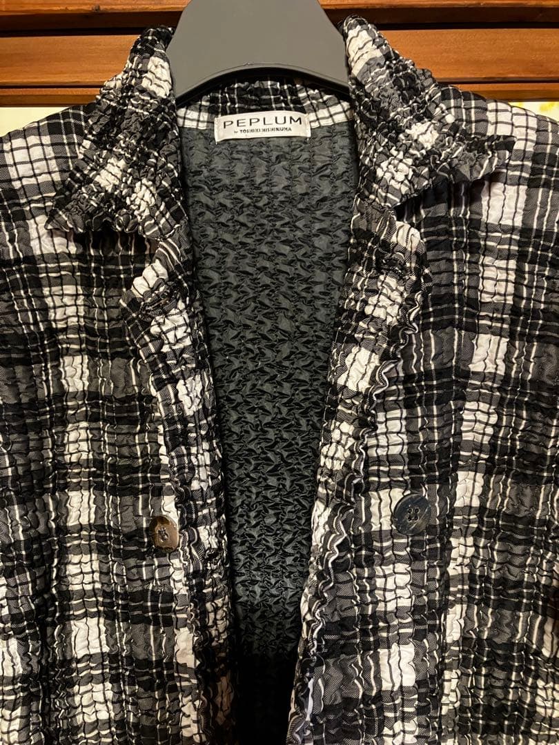 PEPLUM ヨシキヒシヌマ　黒白ギンガムチェックコート