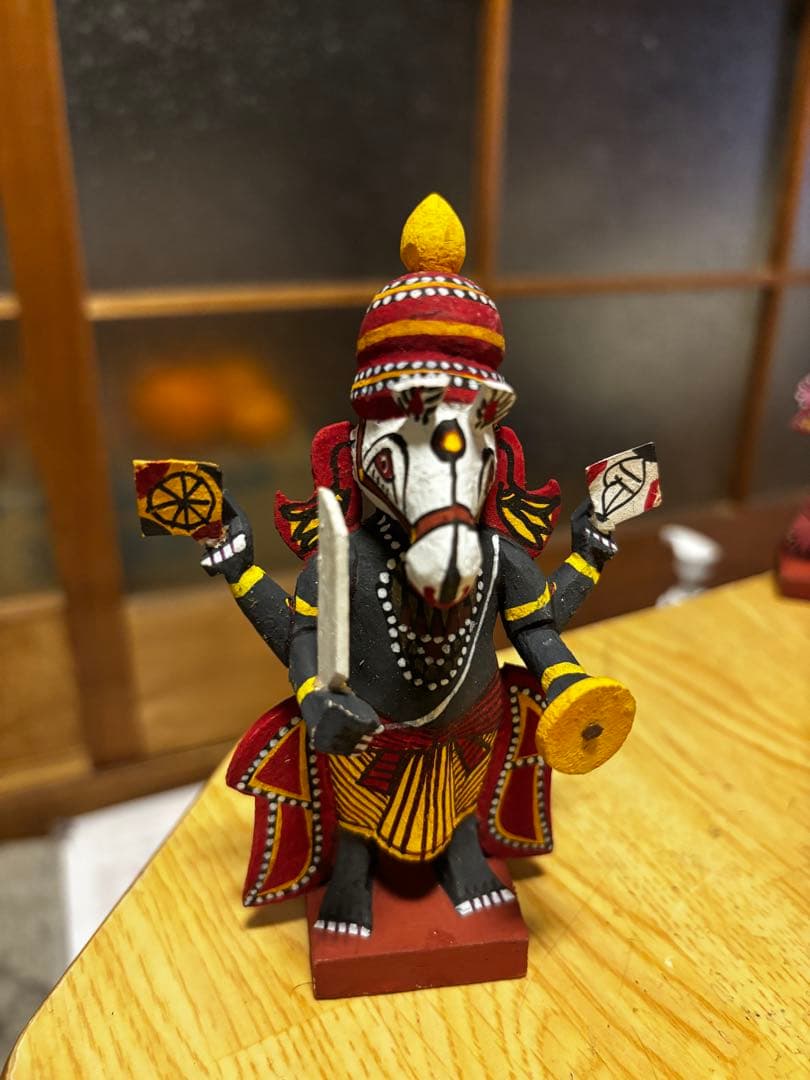 インド神話 ヴィシュヌ神 化身像 7体 木彫り 縁起物 セット