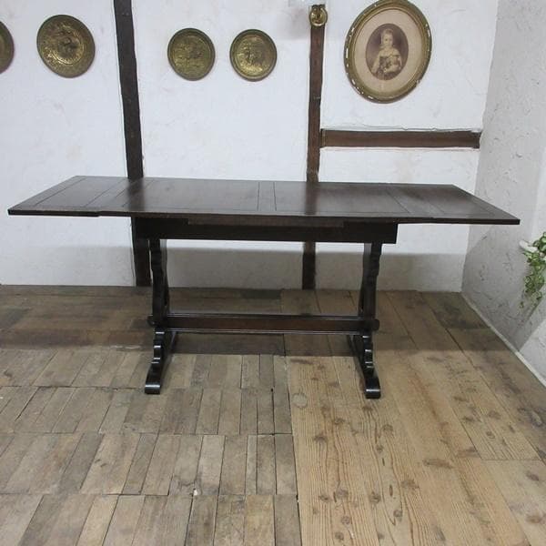 イギリス アンティーク 家具 ダイニングテーブル ドローリーフ 英国 6669d