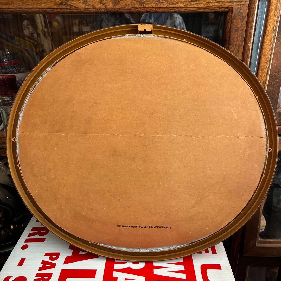 貴重！70's アメリカアンティークStroh's beer　パブミラー鏡USA