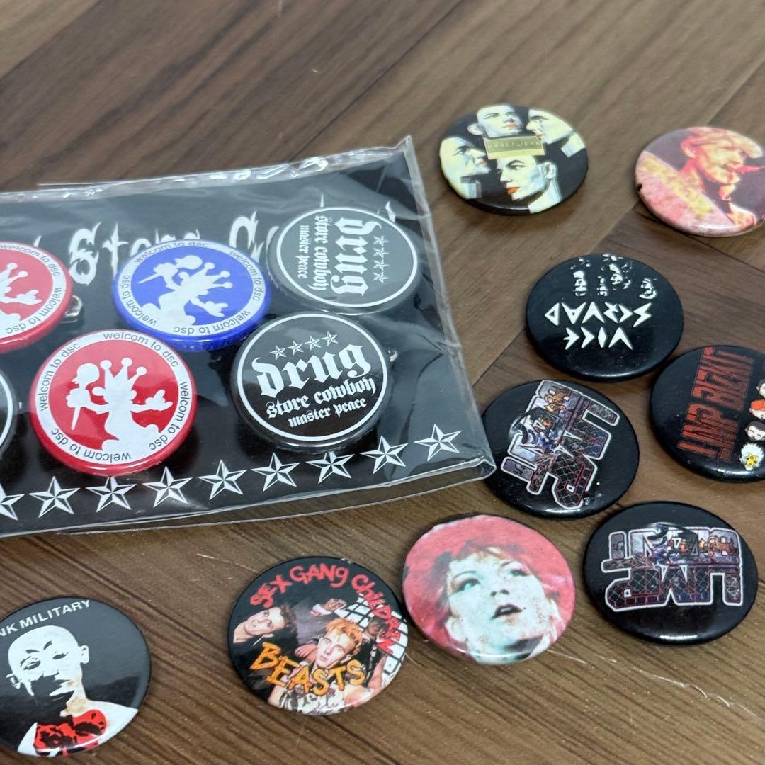 ミニ 缶バッジ ロック パンク 洋楽 海外 ピン まとめ 80年代 ヴィンテージ