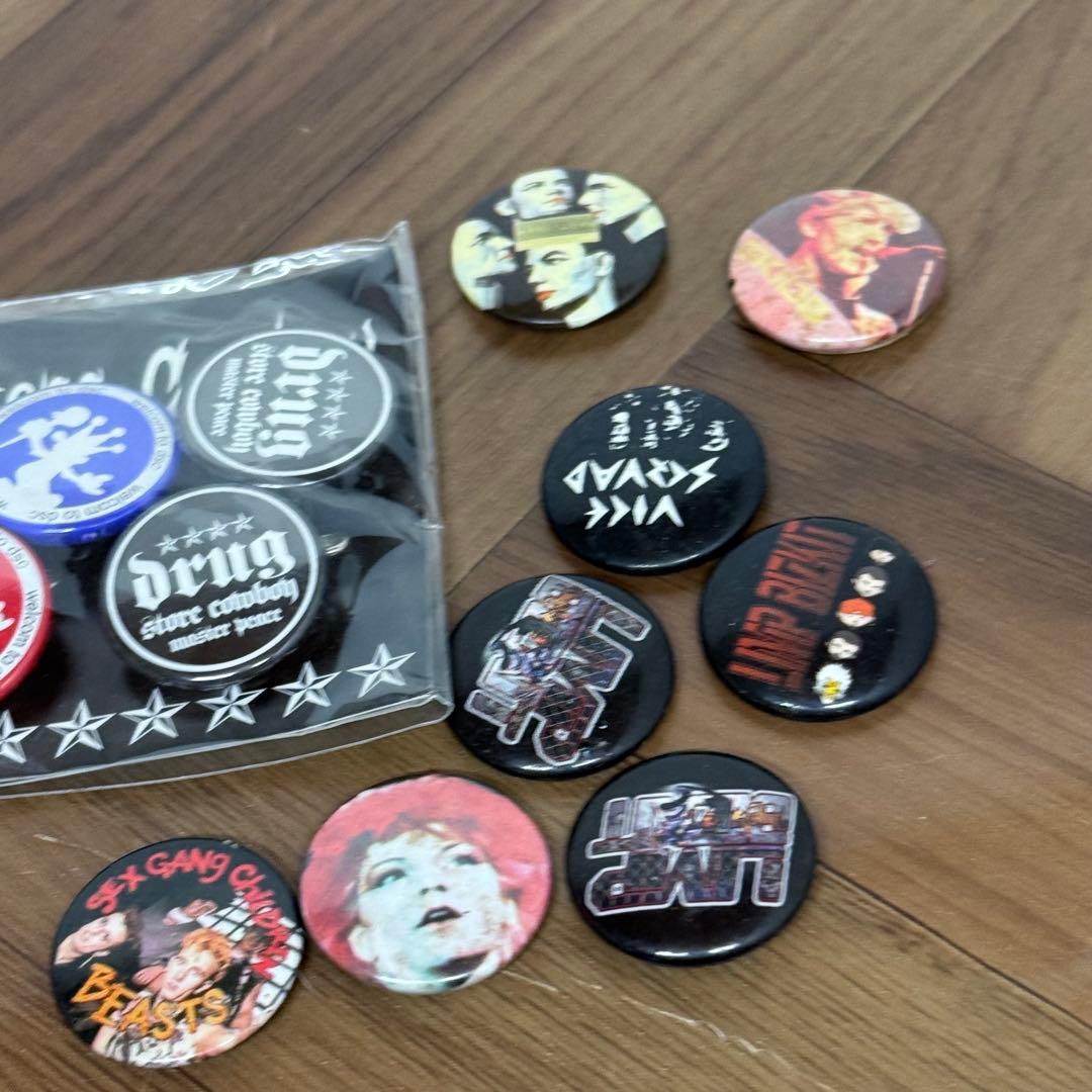 ミニ 缶バッジ ロック パンク 洋楽 海外 ピン まとめ 80年代 ヴィンテージ