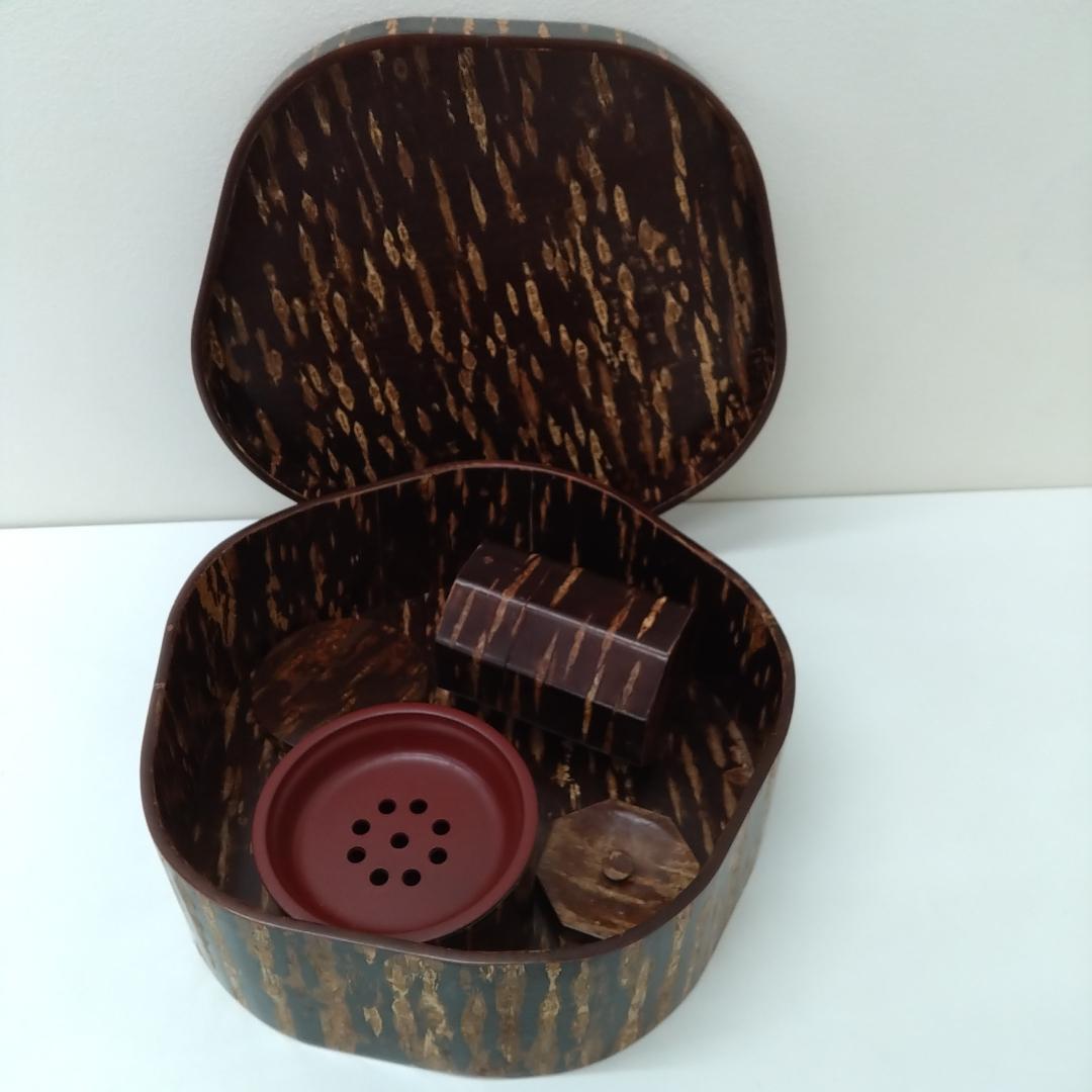 若《RJXSX》樺細工　角館　茶びつ　茶筒　茶器セット　茶こし