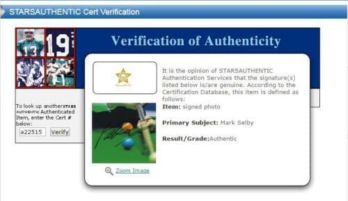 直筆サイン入り写真 マーク・セルビー スヌーカー選手/フレームなし/SA鑑定済