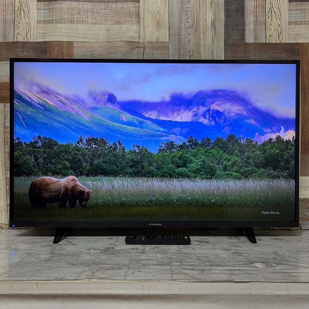 即日受渡❣️全国送料込3年前購入フナイ43型4K液晶テレビWチューナー高画質高音質