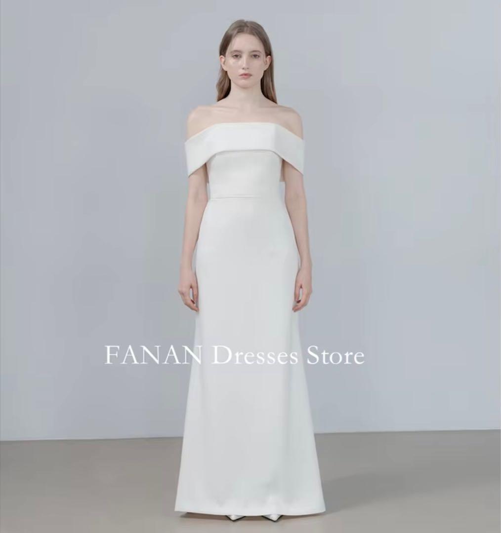 オフショルダー ホワイト ウェディングドレス　ベールセット