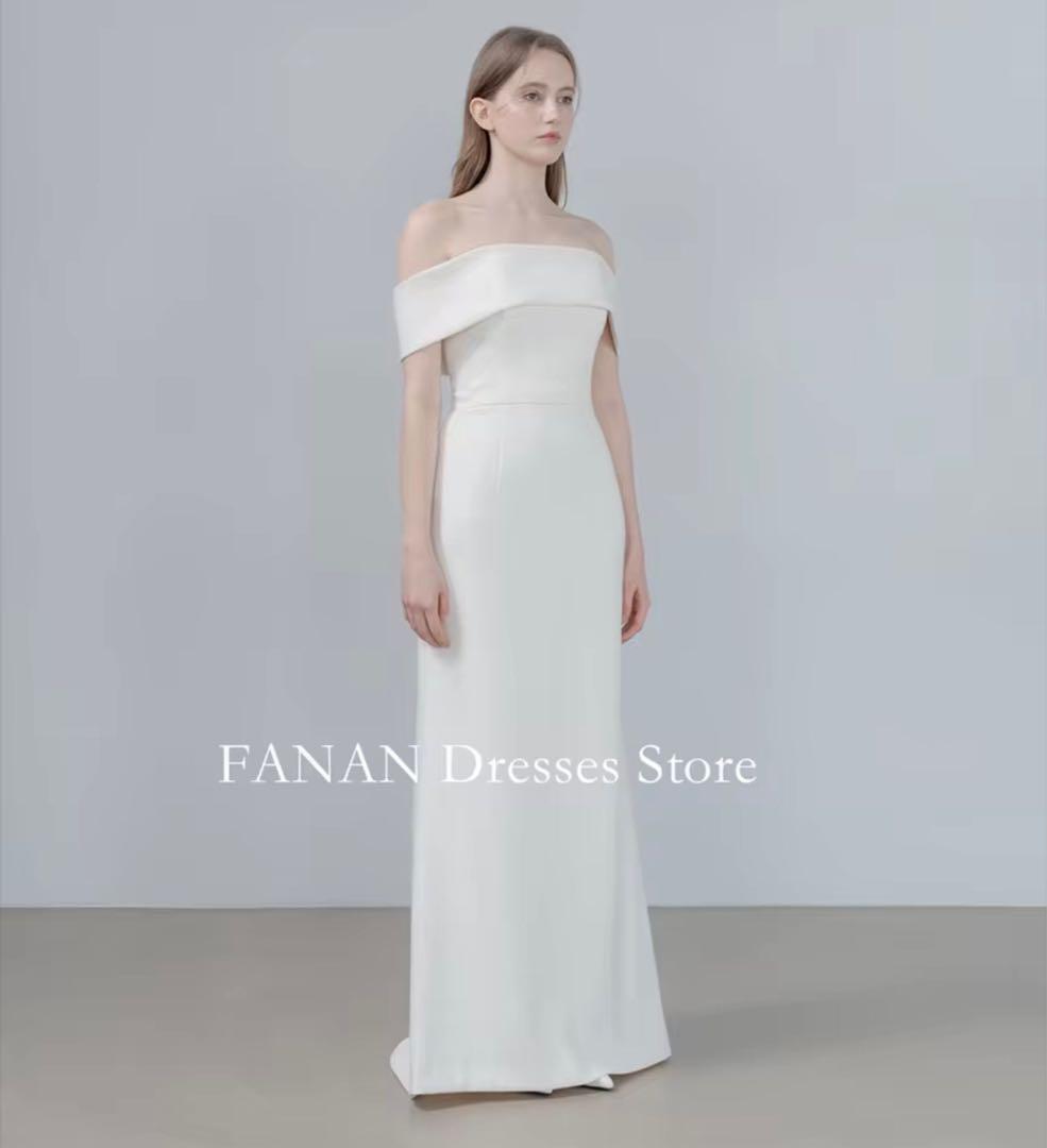 オフショルダー ホワイト ウェディングドレス　ベールセット