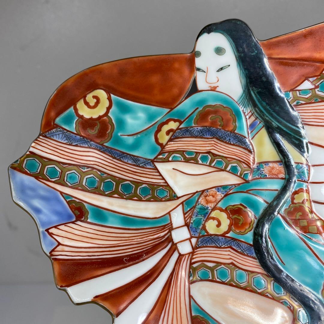 専用古伊万里　上手錦手姫皿五仕立箱付　約23.5㎝　東Y7-0214☆2Fトコカ