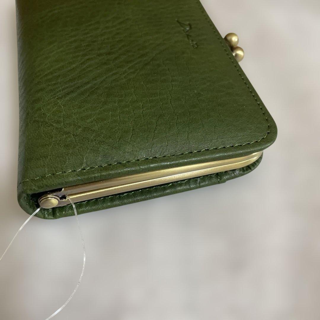 新品未使用　箱付き　Dakota二つ折りがま口財布　ラルゴ　グリーン