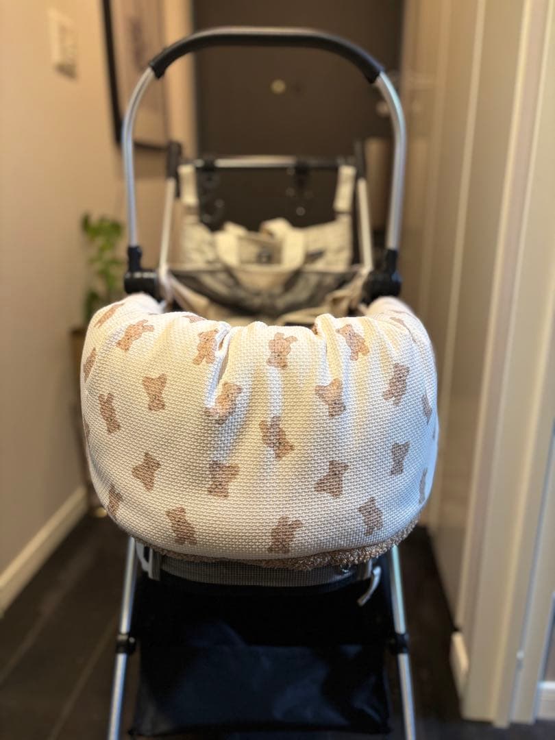 smooca ペットカート 折りたたみ式 ホワイトくまさんクッション付き