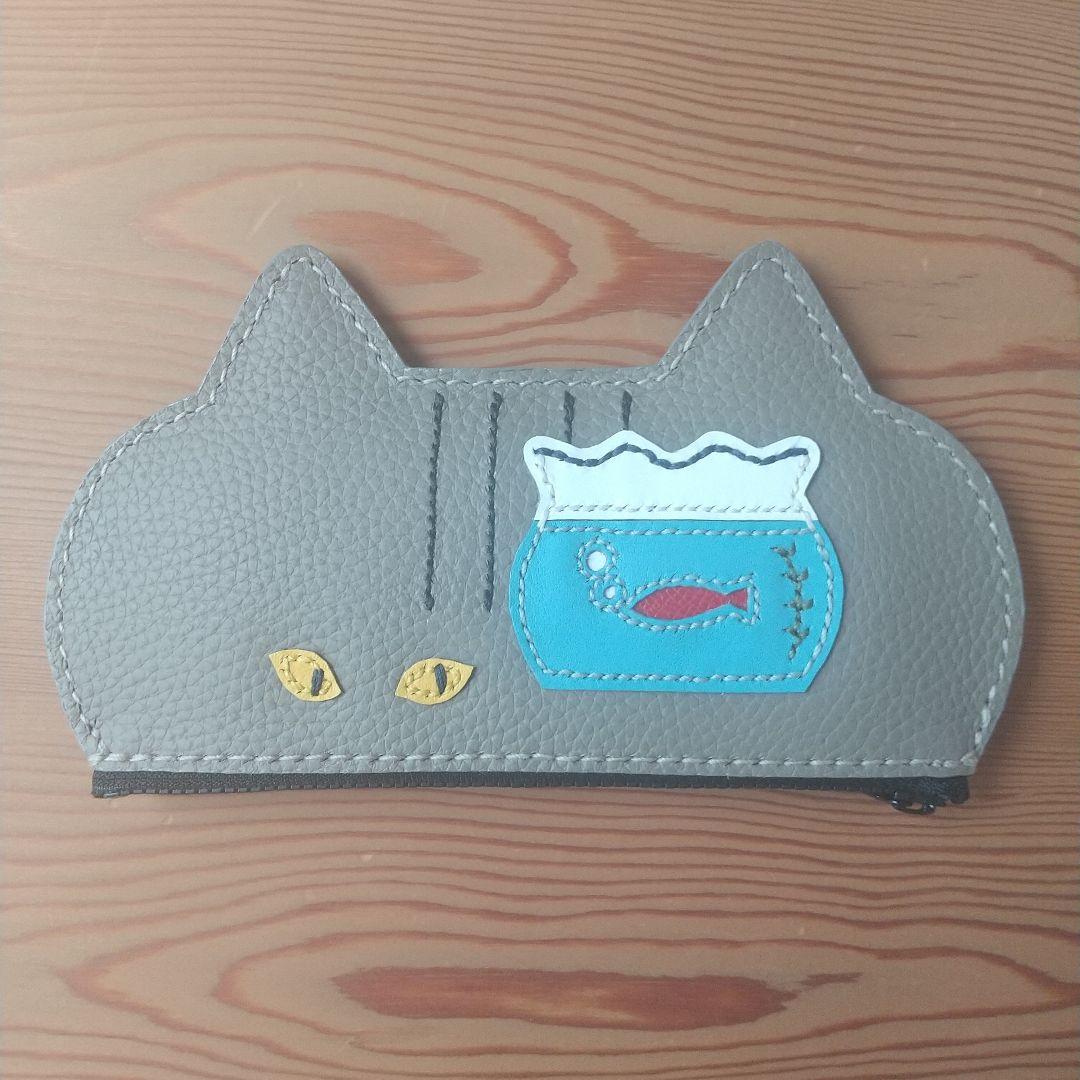 猫のメガネケース K.TAMAO作 全て手縫いのハンドメイド 姫路レザー