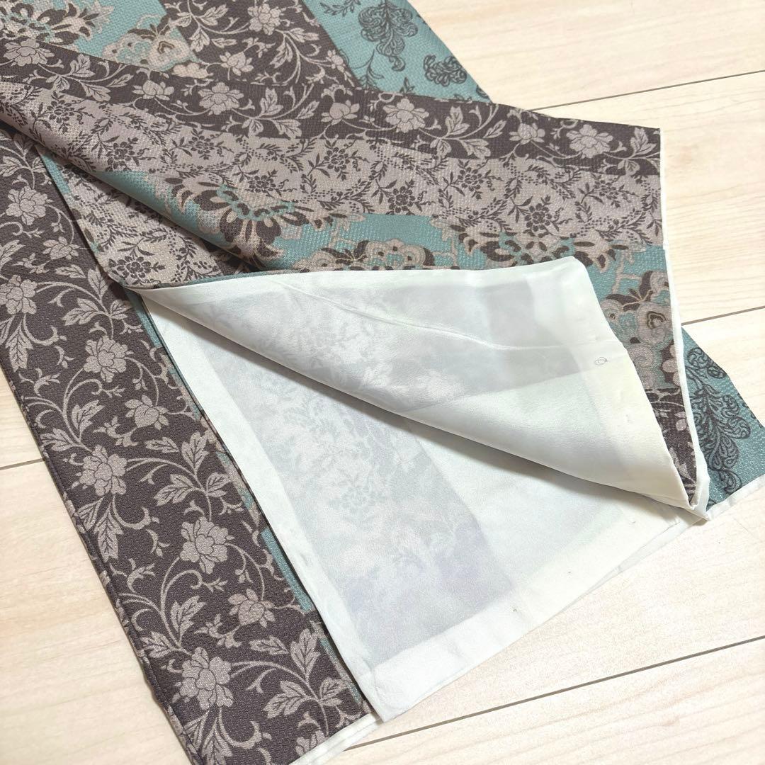 洗える着物 袷着物単品 「縞更紗　水色」 KIMONOMACHI オリジナル