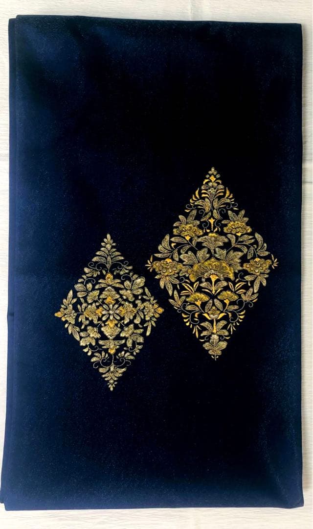 【美品　並尺】袋帯　貴久樹　刺繍　金　更紗　帯丈430cm 帯幅31cm