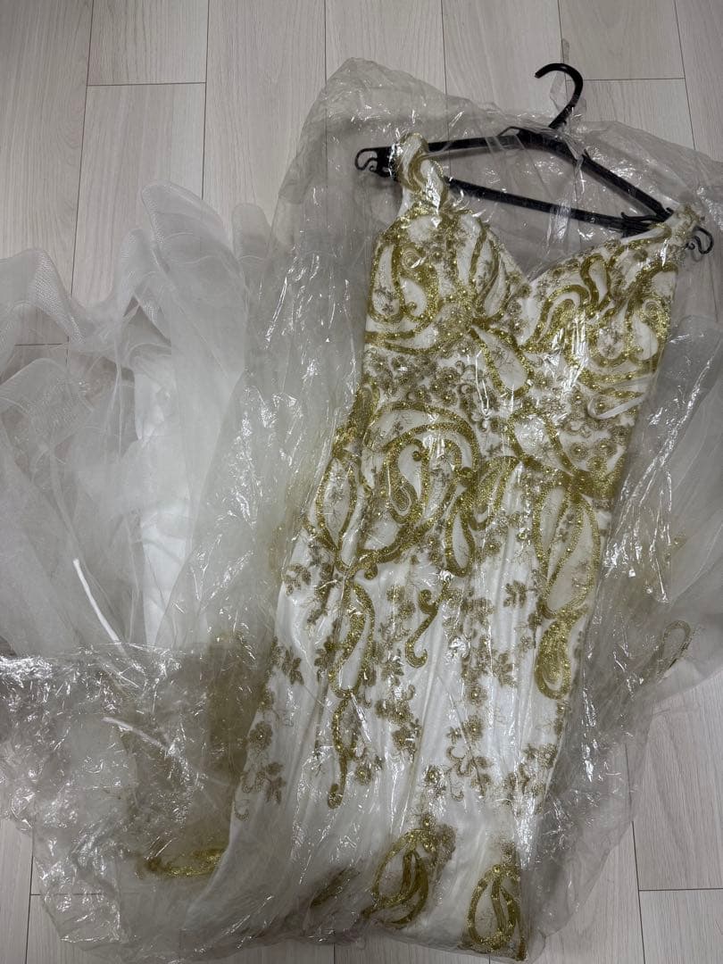 JEAN MACLEAN ビーズ刺繍ロングドレス