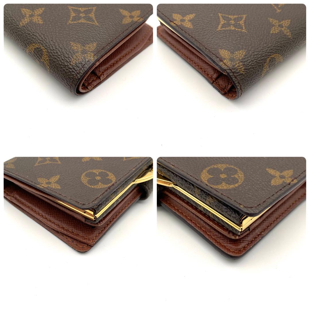 ルイヴィトン モノグラム ヴィエノワ 二つ折り財布 がま口 ブラウン
