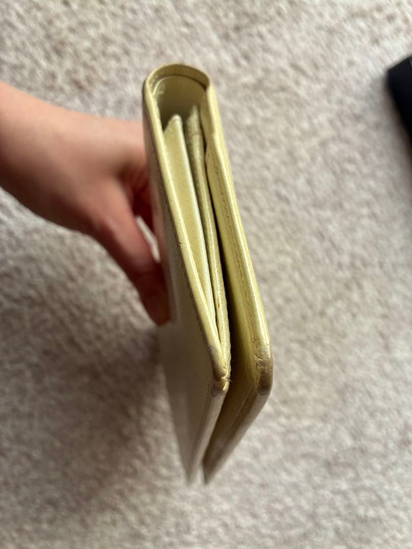 CHANEL シャネル 長財布 二つ折り ココボタン フラップ ベージュ レザー