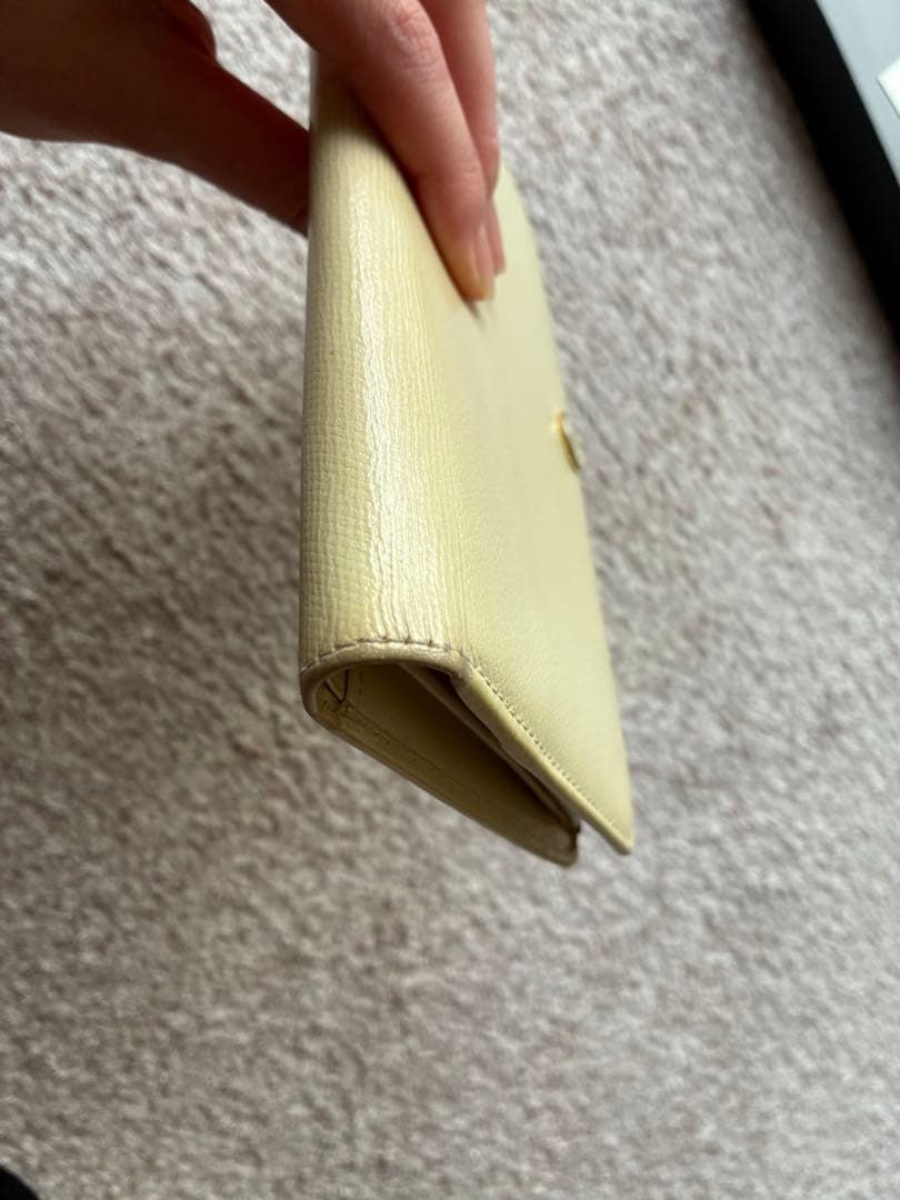 CHANEL シャネル 長財布 二つ折り ココボタン フラップ ベージュ レザー