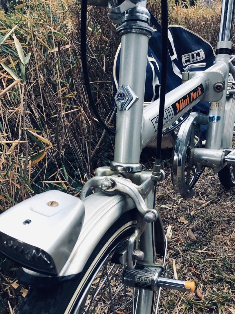 昭和レトロ 当時物 FUJI 折りたたみ自転車 ミニパック 専用輪行バッグ付き