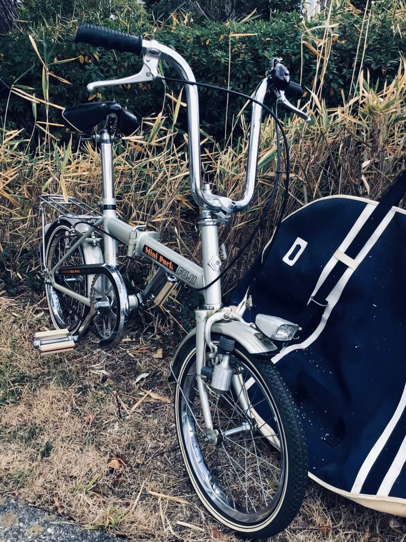 昭和レトロ 当時物 FUJI 折りたたみ自転車 ミニパック 専用輪行バッグ付き