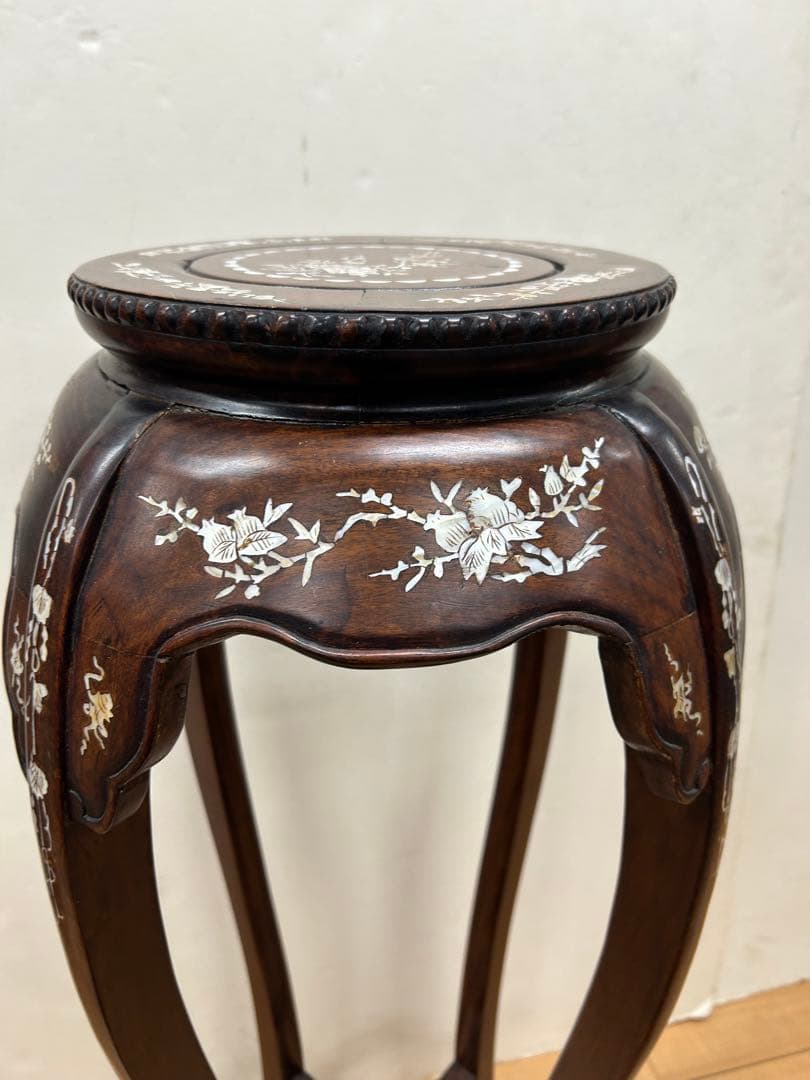 中国螺鈿高足花台　古物￼ 少ない　送料込み