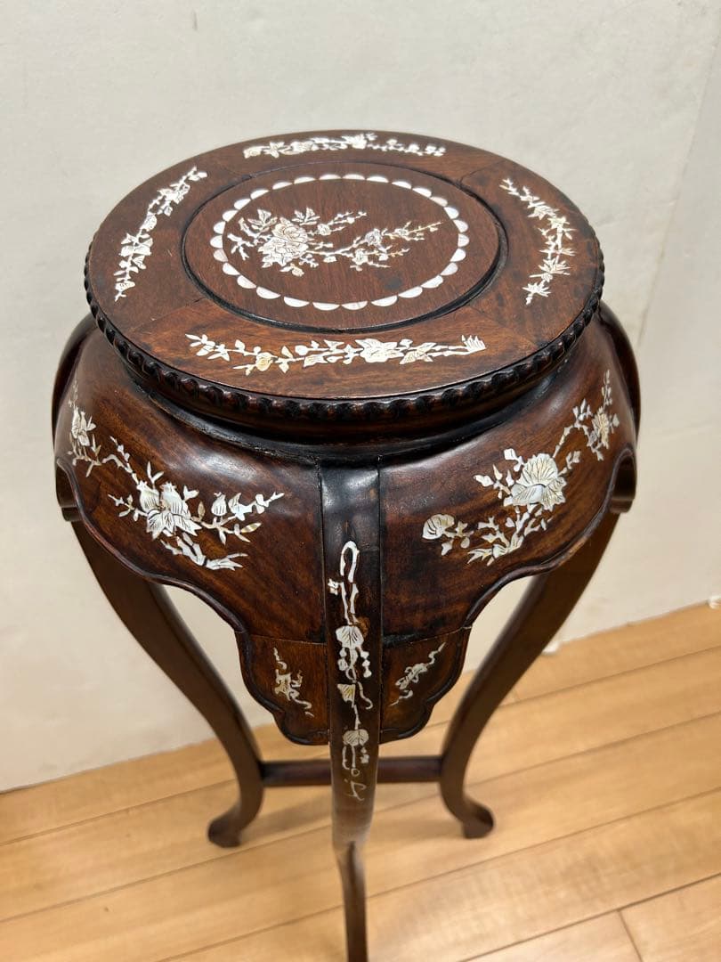 中国螺鈿高足花台　古物￼ 少ない　送料込み