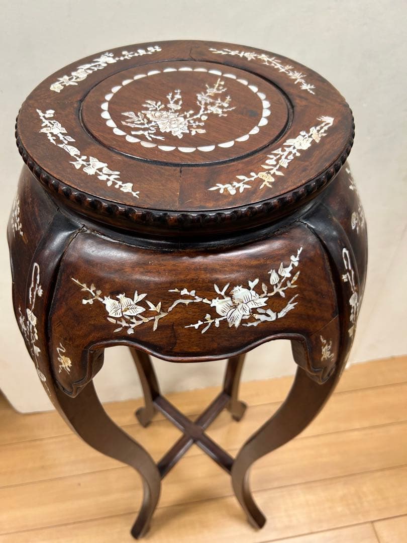 中国螺鈿高足花台　古物￼ 少ない　送料込み