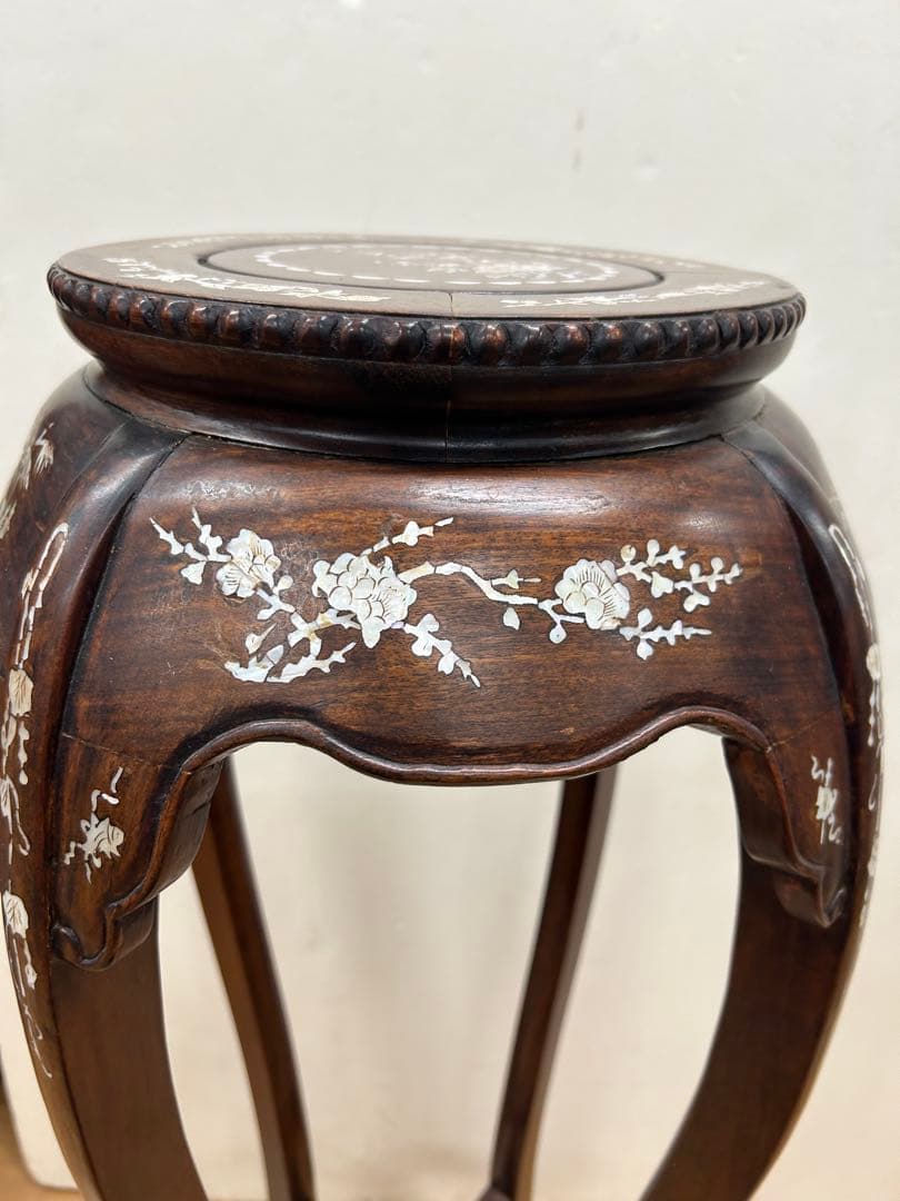 中国螺鈿高足花台　古物￼ 少ない　送料込み