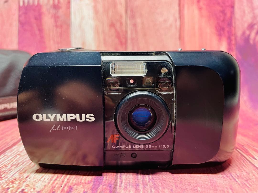 初代 OLYMPUS オリンパス μ mju ケース付き コンパクトフィルム